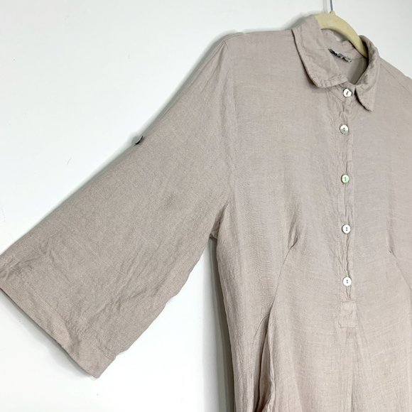 ELENA BALDI Italian 100% Natural Linen Dress Sz XS - Picture 3 of 9